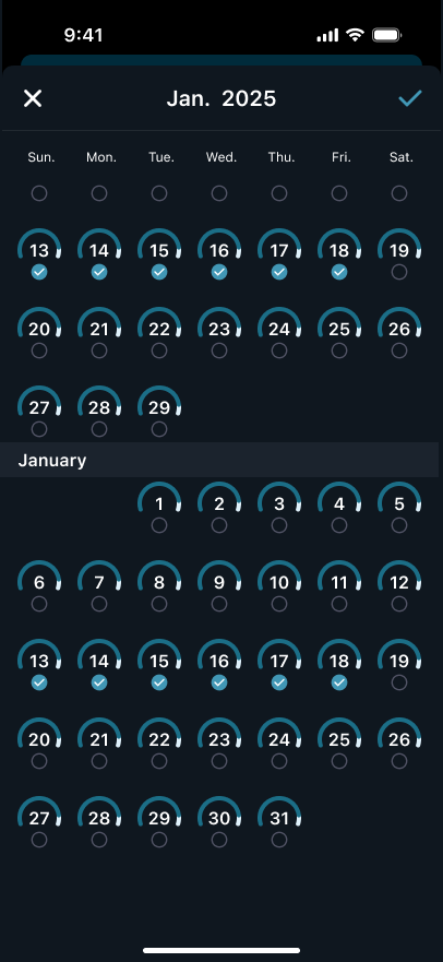 Delete sleep data date picker