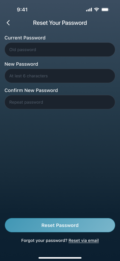 Reset Your Password page
