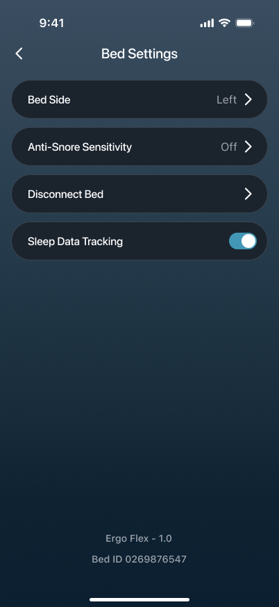 Bed Settings overview