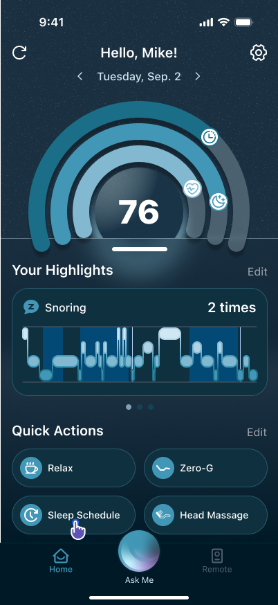 Sleep Schedule entry