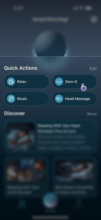 Adjustable bed Quick Actions