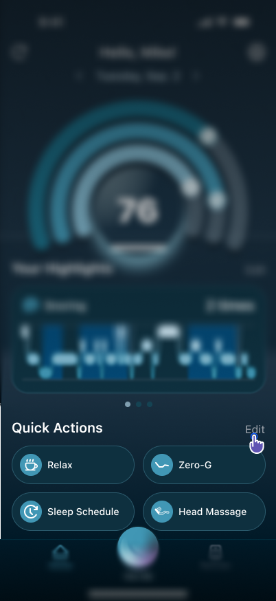 Quick Actions edit entry