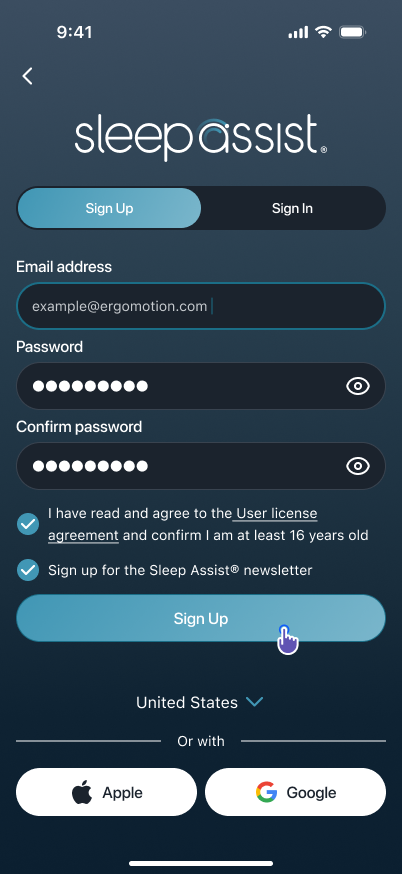 Sign-up submit