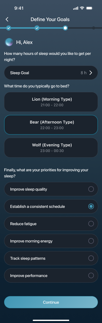 Sleep Goal priority
