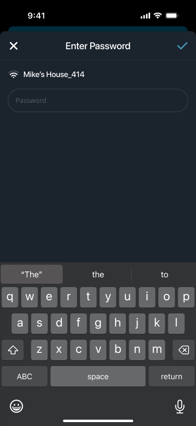 Wi-Fi password entry
