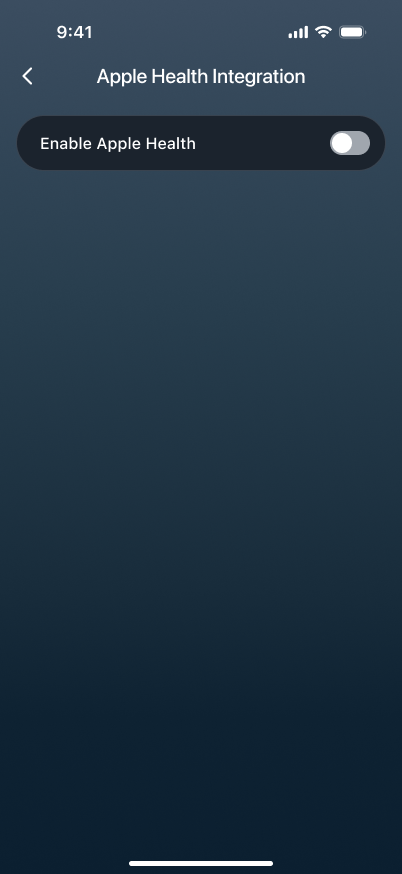 Apple Health Integration entry