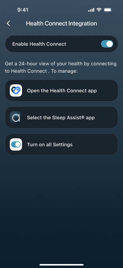 Health Connect enabled