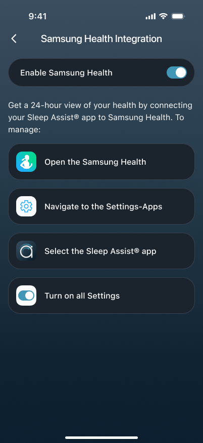 Samsung Health enabled