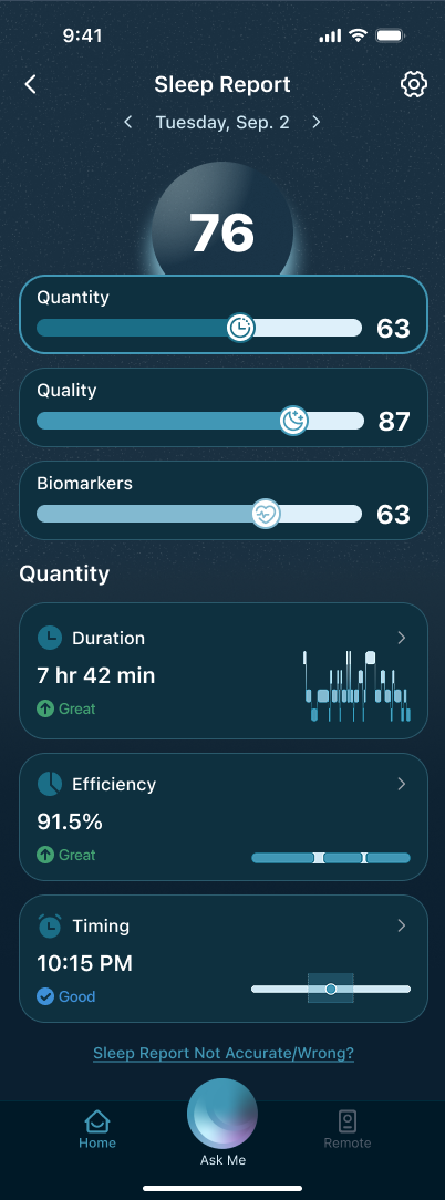 Metric detail entry